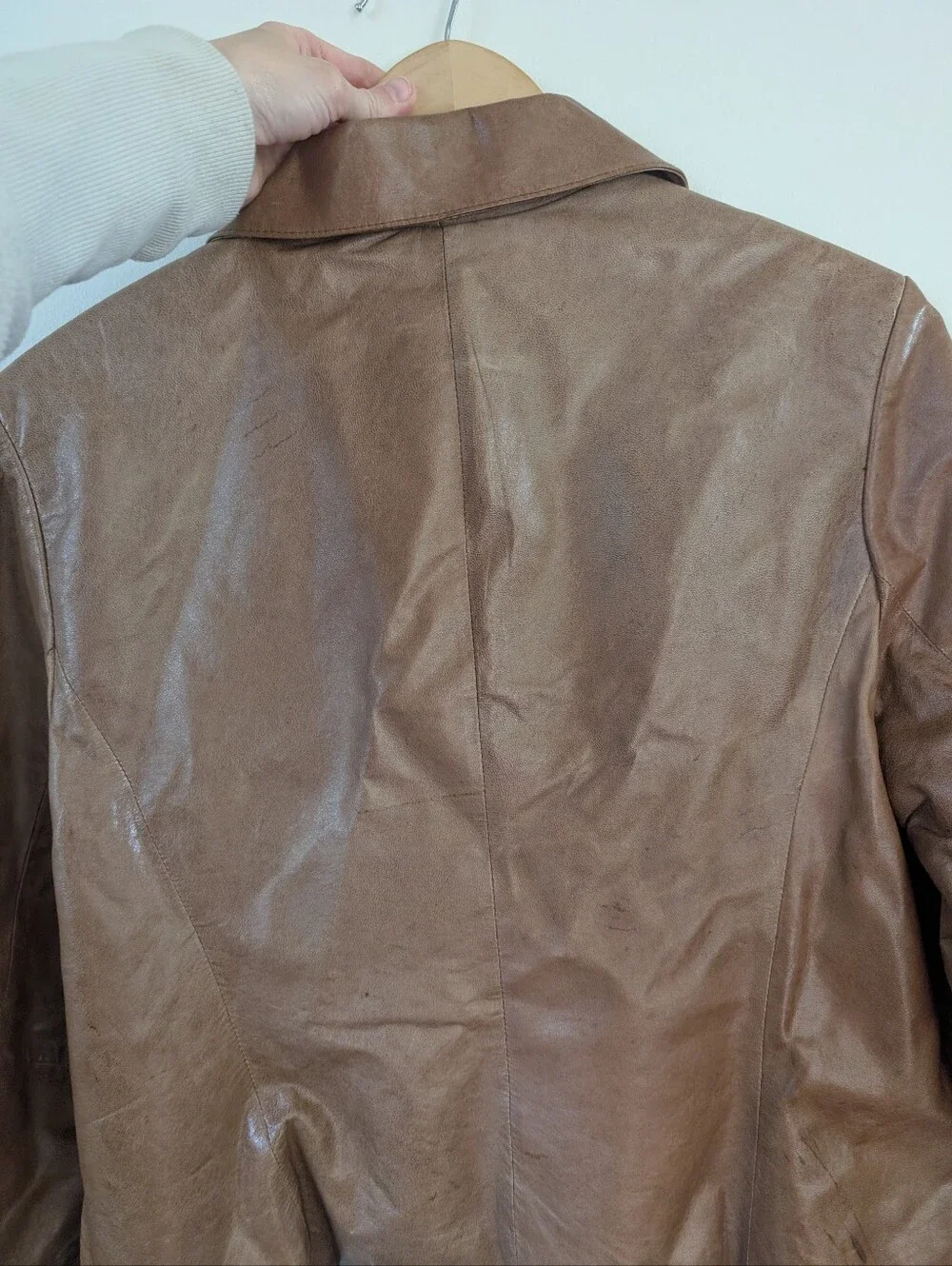 Wilsons Leather Womens Brown Leather Zip Front Jacket L Large